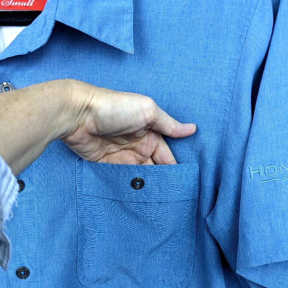 TOES ON THE NOSE MEN'S BUTTON DOWN SHIRT blue Size Small - Picture 4 of 9